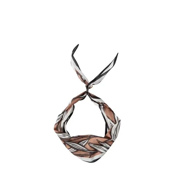 BRUNELLO CUCINELLI Accessories - Brunello Cucinelli Women Brown Scarf With All-Over Motif In Silk For Women